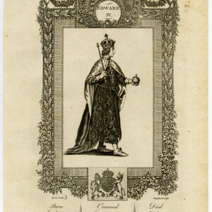 Antieke prent-ENGELAND-KONING EDWARD IV-PORTRET-Wale-Grignion-1784