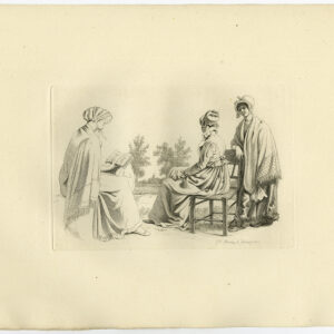 Antieke prent-DAME-VROUW-LEZING-PAMPHLET-Marcus-1834