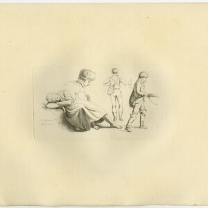 Antieke prent-STUDIE-TRAPPER-GEWEER-POLE-SLEEPING-19TH EEUW-Marcus-1834