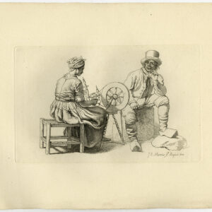 Antieke prent-STUDIE-DRAAIEN-KLOMPEN-PIJP-19E EEUW-Marcus-1834