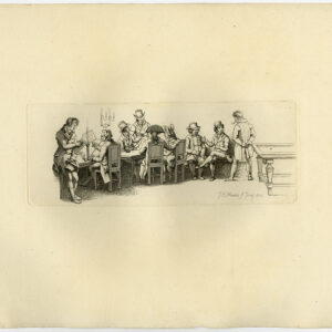Antieke prent-ROKENDE PIJP-GENTLEMAN'S CLUB-UPPER CLASS-ZWEMBADTAFEL-Marcus-1834