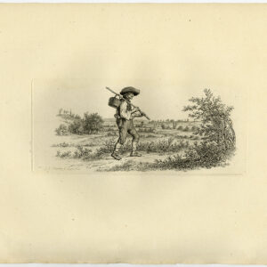 Antieke prent-LANDSCHAP-MAN-MAND-SCHOUDER-1814-Marcus-1834
