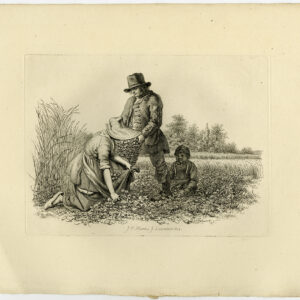 Antieke prent-LANDELIJK SCÈNE-LANDSCHAP-MAND-AARDAPPEL-VERZAMELEN-1813-Marcus-1834