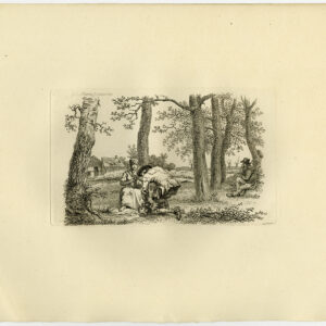 Antieke prent-LANDELIJK SCÈNE-LANDSCHAP-JUG-STREAM-1810-Marcus-1834