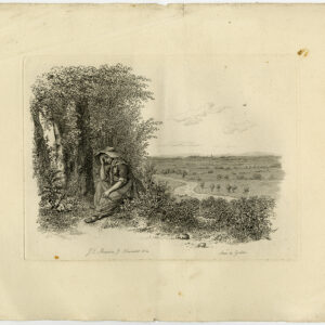 Antieke Prent-LANDSCHAP-VROUW-ZITT-BOOM-GREBBE-1814-Marcus-1834