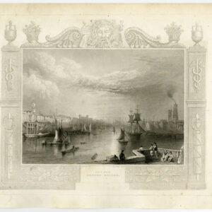 Antieke prent-VIEW-LONDON BRIDGE-THAMES-ENGLAND-SHIP-Tombleson-Le Petit-1835
