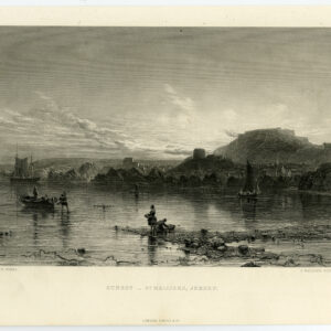 Antieke prent-SAINT HELIER-JERSEY-VIEW-Saddler-Clint-1850