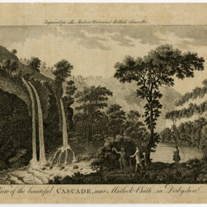 Antieke prent-CASCADE-MATLOCK BATH-DERBYSHIRE-ENGLAND-VIEW-Cooke-1780