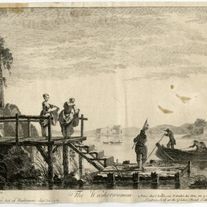 Antieke prent-THE WASHERVROUWEN-MEER-BOOT-Canot-Pillement-1757