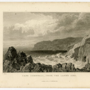 Antieke prent-VIEW-CAPE CORNWALL-LAND'S END-ENGLAND-Starling-Allom-1832
