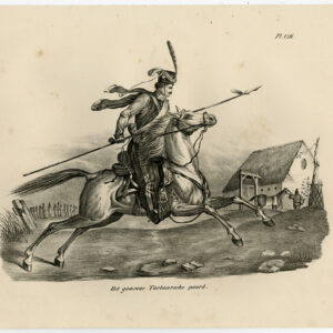 Antieke prent-GEMEENSCHAPPELIJKE TATAAR PAARDPLAAT 126-Schinz-De Visser-1845