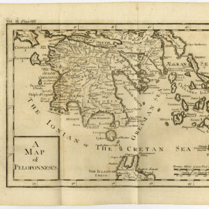 Antieke Kaart Griekenland Pelopponesus Peloponnesoskreta 1727