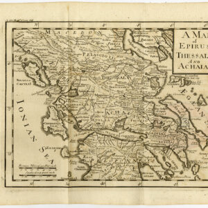 Antieke Kaart Griekenland Epirus Thessaly Achaia Peloponnesus 1727