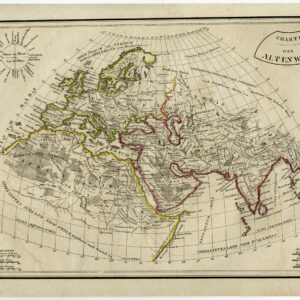 Antieke Kaart Oude Wereld Europa Afrika Azië 1800