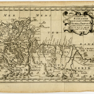 Antieke Kaart Afrika Tunis Tripoli Libië Sanson 1705