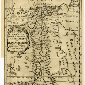 Antieke Kaart Afrika Egypte De Nijl Barca Sanson 1705