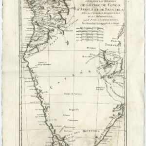Antieke Kaart Zuid-Afrika Angola ZaÏRe Congo Transvaal Loango Bonne 1780