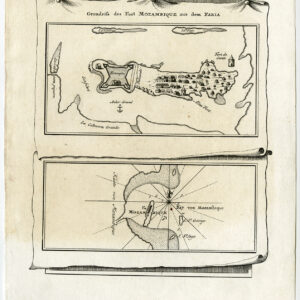 Antieke Kaart Fort Eiland Mozambique Afrika 1770