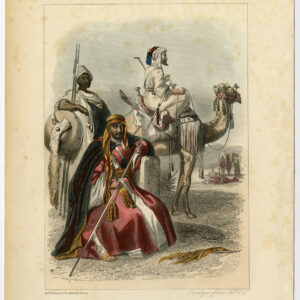 Antieke print-KOSTUUM-JURK-ABESSINIË-ETHIOPIË-EGYPTE-CAMEL-Rouargue Freres-1866