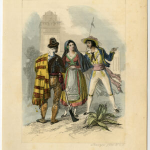 Antieke Print-KOSTUUM-JURK-SPANJE-TORERO-STIERVECHTER-Rouargue Freres-1866