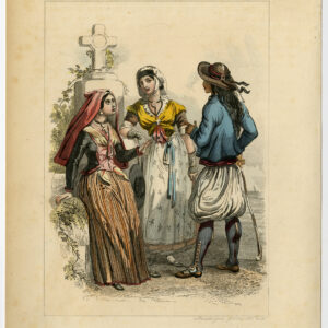 Antieke Print-KOSTUUM-JURK-FRANKRIJK-BRETAGNE-ARLES-BEARN-Rouargue Freres-1866