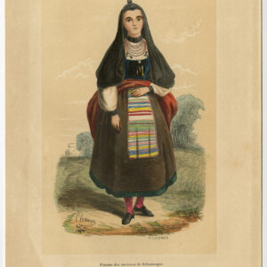Antieke Print-KOSTUUM-JURK-SALAMANCA-SPANJE-Pannemaker-Clerman-1870