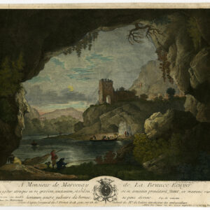 Antieke prent-LANDSCHAP-KASTEEL-RUÏNE-VISSEN-Vernet-De Marcenay-1756