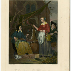 Antieke prent-SPELDEALER-HARE-Payne-Metsu-1850