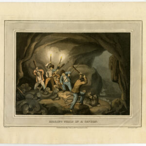 Antieke prent-KILLING SEALS-CAVERN-BLUDGEON-JACHT-Dubourg-Howitt-1813