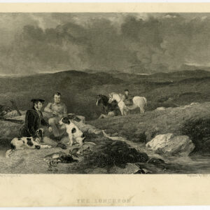 Antieke prent-JACHT-LUNCHEON-PAARD-SPEL-DOG-Shenton-Cooper-1850