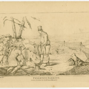 Antieke Prent-JACHT-FRETEREN-KONIJN-HONDEN-Alken-1840