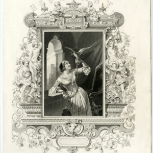 Antieke prent-FALCONRY-FRONTISPIECE-ALLEGORY-Payne-Perlberg-1850