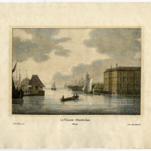Antieke Prent-AMSTERDAM-NEDERLAND-HAVEN-SCHEPEN-Jobard-Schelfhout-1825