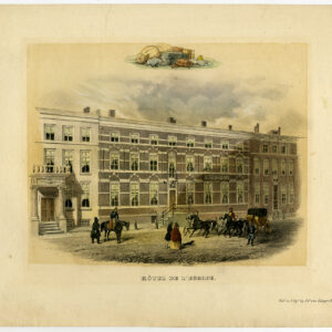 Antieke prent-HOTEL DE L'EUROPA-NEDERLAND-1840