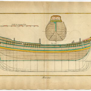 Antieke Prent-SCHEEPSGEBOUW-BOUWPLAAT 127-Diderot-Benard-1751