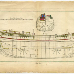 Antieke Prent-SCHEEPSGEBOUW-BOUWPLAAT 130-Diderot-Benard-1751