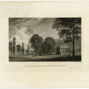Antieke prent-YALE COLLEGE-NEW HAVEN-STATE HOUSE-USA-Metzeroth-Meyer-1832