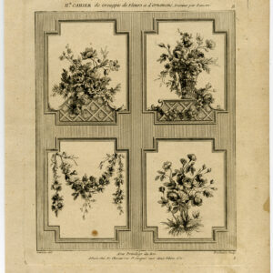 Antieke prent-ORNAMENT-BLOEMENBORD 1-Berthault-Ranson-1780
