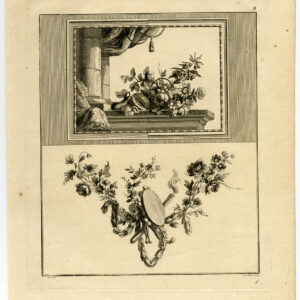 Antieke prent-ORNAMENT-BLOEMENBORD 6-Berthault-Ranson-1780