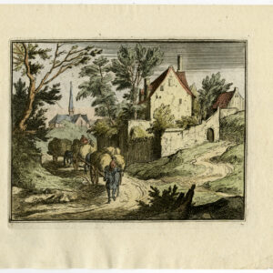 Antieke Prent-LANDSCHAP-KERK-PAARD-Van Cuylenburgh-1820
