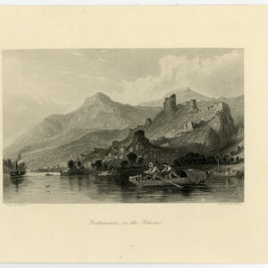 Antieke prent-ROCHEMAURE-RHONE-FRANCE-VIEW-Allom-Fisher-1870