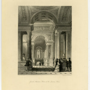 Antieke prent-LOUVRE-PALEIS-GROTE TRAP-FRANKRIJK-Allom-Turnbull-1870