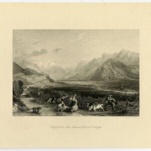 Antieke prent-VOREPPE-ISERE VALLEY-VOIRONS-FRANCE-VIEW-Allom-Willmore-1870