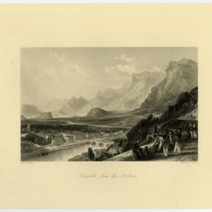 Antieke prent-GRENOBLE-FORTRESS-FRANCE-VIEW-Allom-Bradshaw-1870
