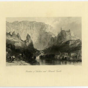 Antieke prent-VAUCLUSE-FONTEIN-PETRARCH'S CASTLE-FRANCE-VIEW-Allom-Bentley-1870