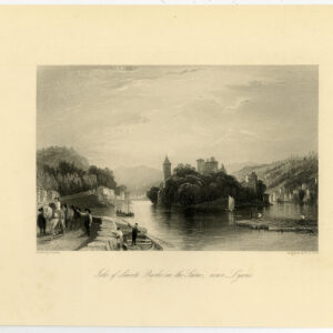 Antieke prent-LYON-ISLE OF SAINTE BARBE-SAONE-FRANCE-VIEW-Allom-Le Petit-1870