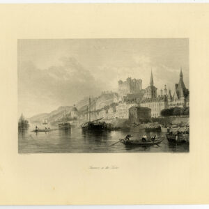 Antieke prent-SAUMUR-LOIRE-FRANCE-VIEW-Allom-Turnbull-1870