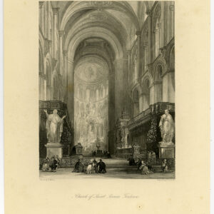 Antieke prent-TOULOUSE-SAINT SERNIN-KERK-FRANCE-VIEW-Allom-Turnbull-1870