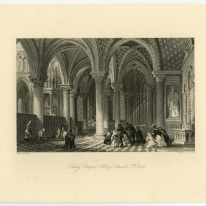 Antieke prent-ST. DENIS-LADY CHAPEL-ABDIJKERK-FRANKRIJK-VIEW-Allom-Allen-1870