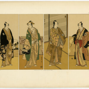 Antieke print-JAPANSE-KOSTUUM-HEREN-Audsley-Pralon-ca. 1880